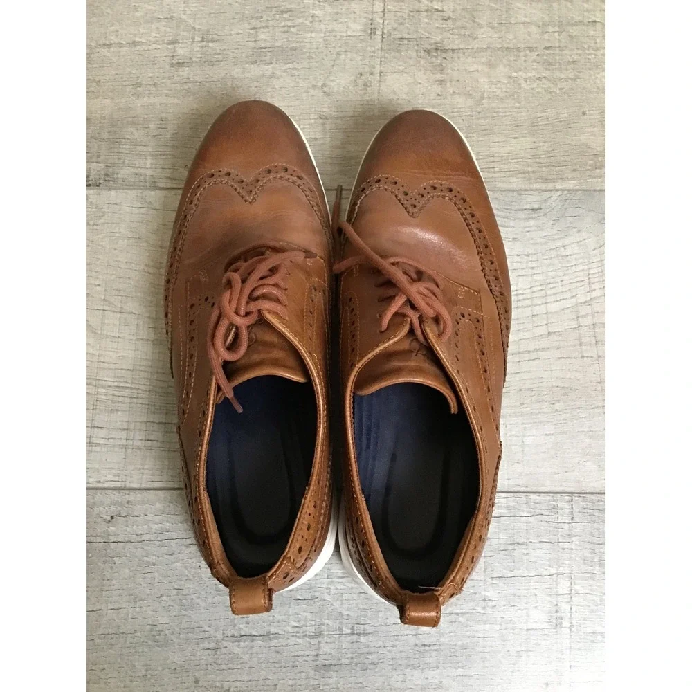 Cole‎ Haan Men's Chestnut Leather Grand Evolution Wingtip Oxford Shoes Size 10 M